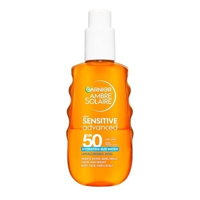 Garnier Garnier Ambre Solaire Sensitive Advanced Spf50 Hydrating Sun Cream Protection Water Face, Body, Hair & Scalp 150ml