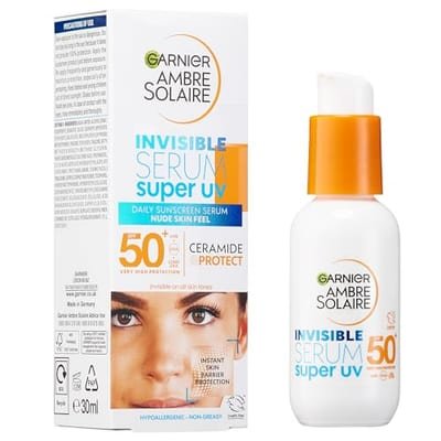 Garnier Garnier Ambre Solaire Spf 50+ Super Uv Invisible Face Sun Cream Serum 30ml