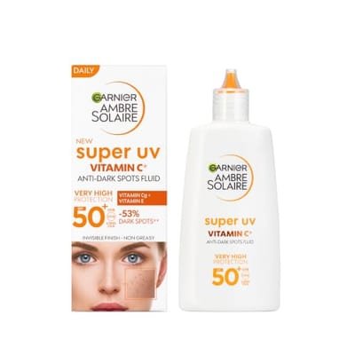 Garnier Garnier Ambre Solaire Super Uv Spf50+ Vitamin Cg Sun Cream Protection Face Fluid 40ml