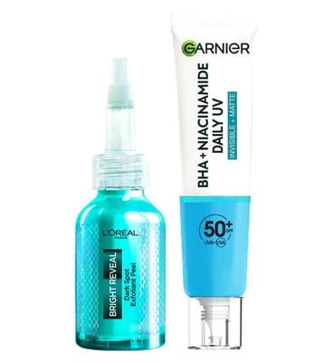 Garnier Garnier L'oréal Bright Reveal Niacinamide Exfoliate & Bha+Niacinamide Daily Uv Fluid Spf50 40Ml Duo, 250ml
