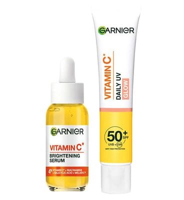 Garnier Garnier Vitamin C Serum 30Ml & Daily Uv Fluid Spf50+ Glow 40Ml Duo