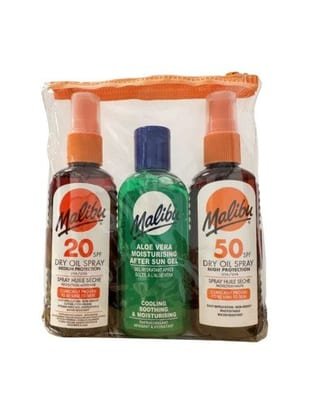 Malibu Malibu 3pack Sun Tanning Oil - SPF20, 50 and After Sun 100ml