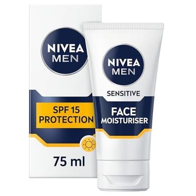 Nivea Nivea Men Sensitive Face Spf15 Moisturiser With 0% Alcohol 75ml