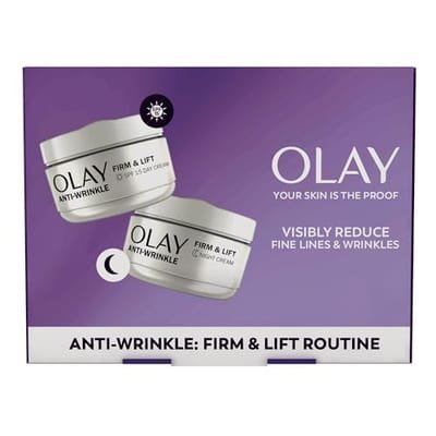 Olay Olay Anti-Wrinkle Firm & Lift Giftset: Spf15 Day Face Cream+ Night Cream Moisturiser