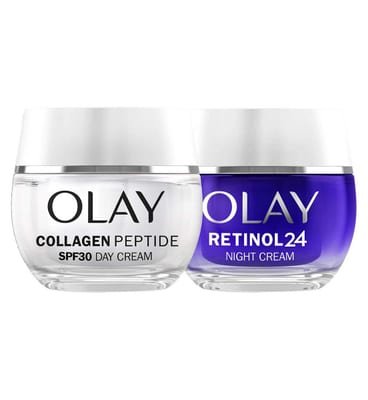 Olay Olay Collagen Peptide Spf30 Day Cream 50Ml & Retinol 24 Night Bundle