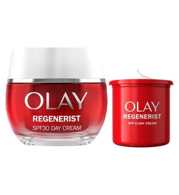 Olay Olay Regenerist Day Face Cream Spf30 Active Firming Moisturiser & Refill Bundle