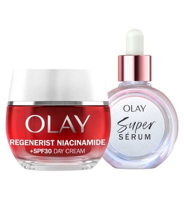 Olay Olay Super Serum 30Ml & Regenerist Niacinamide Spf30 Day Cream 50Ml Bundle