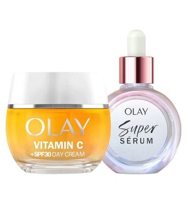 Olay Olay Super Serum 30Ml & Vitamin C Anti-Dark Spot Spf30 Day Cream 50Ml Bundle