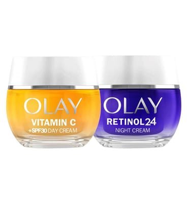 Olay Olay Vitamin C Spf30 Day Cream 50Ml & Retinol 24 Night Bundle