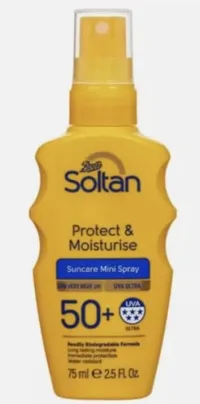 Soltan Soltan Protect & Moisturise Mini Suncare Spray Spf50+ 75ml