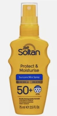 Soltan Soltan Protect & Moisturise Mini Suncare Spray Spf50+ 75ml