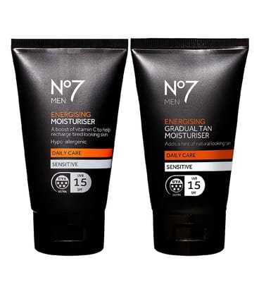 NO7 No7 Men's Energising Moisturiser & Gradual Tan Bundle